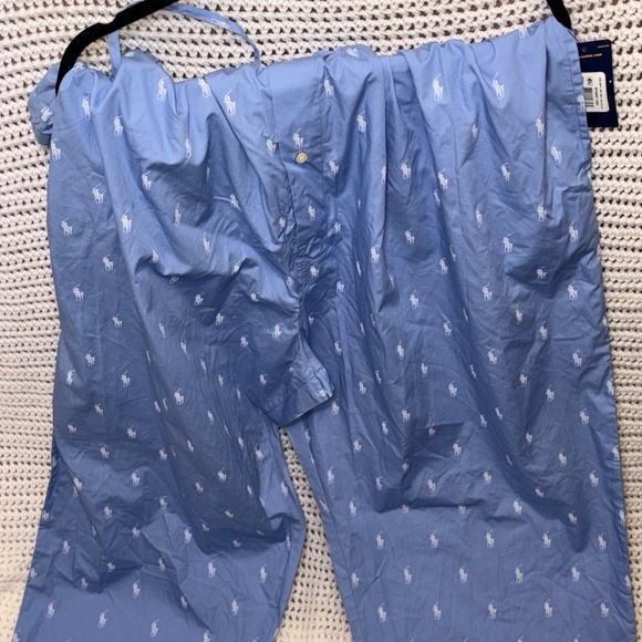 Polo Ralph Lauren Men's Pajama Pants 4XL All Over Pony Woven Light Blue RY27RX - Picture 4 of 4